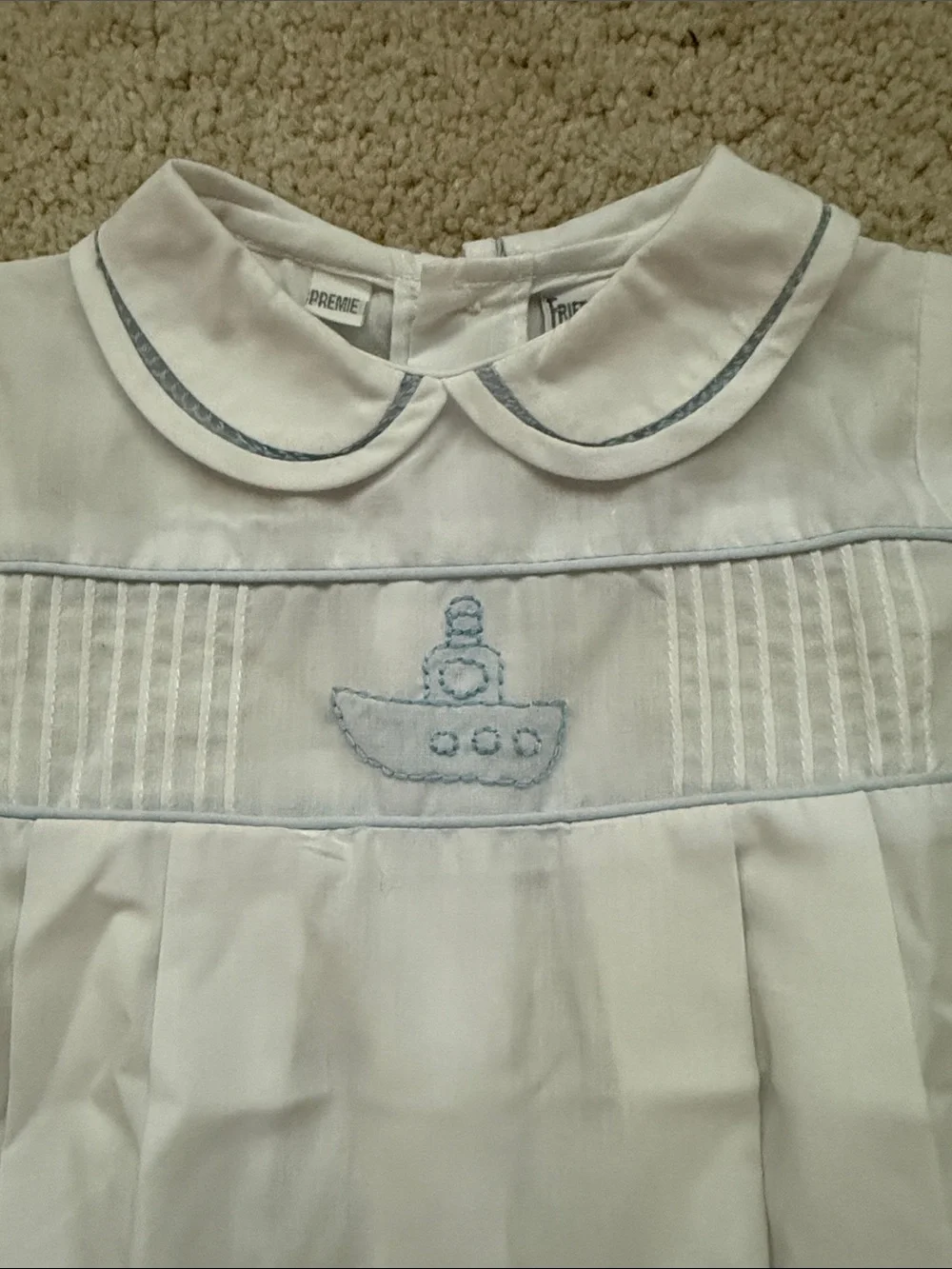 FRIEDKNIT creations Bubble with Light Blue Embroidered boat